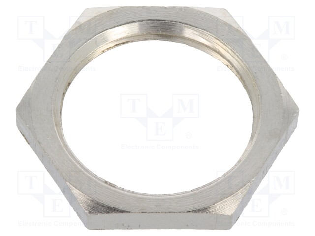 Nut; M20; brass; nickel; 24mm; Thread: metric; Pitch: 1,5