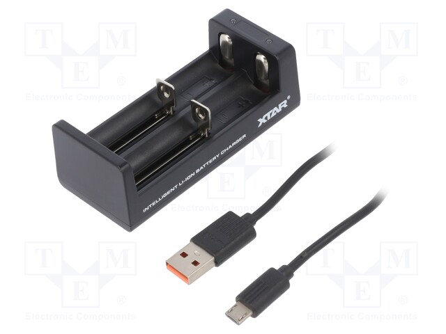 Charger: for rechargeable batteries; Li-Ion; 3.6/3.7V; 5VDC