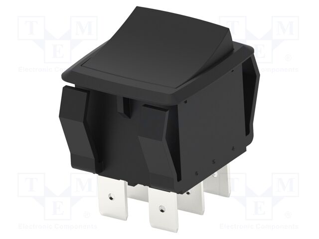 ROCKER; DPDT; Pos: 2; ON-ON; 10A/250VAC; none; 27.6x25.4mm