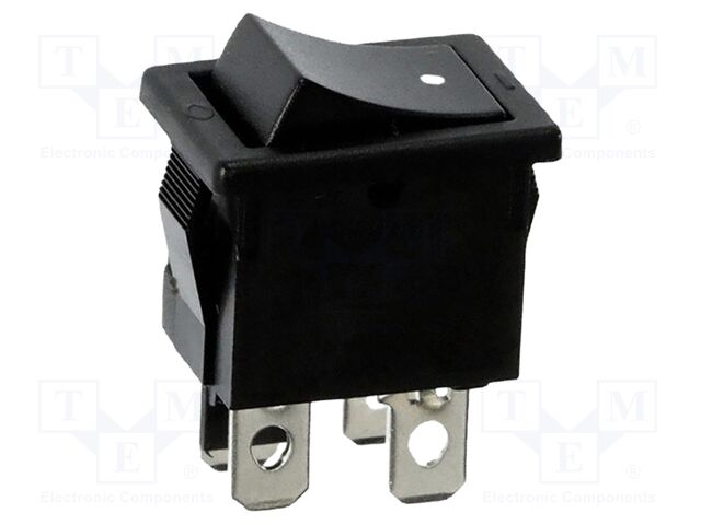 ROCKER; DPST-NO; Pos: 2; ON-OFF; 6A/250VAC; black; none; Body: black