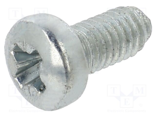 Screw; M3x6; Head: cheese head; Pozidriv; PZ1; steel; zinc
