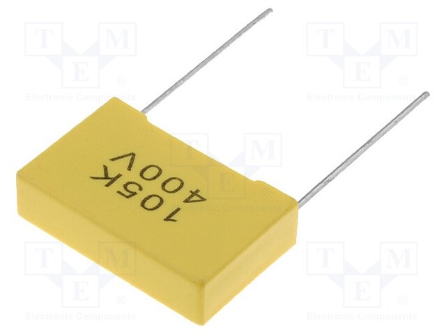 Capacitor: polyester; 1uF; 400VDC; Pitch: 22.5mm; Mounting: THT