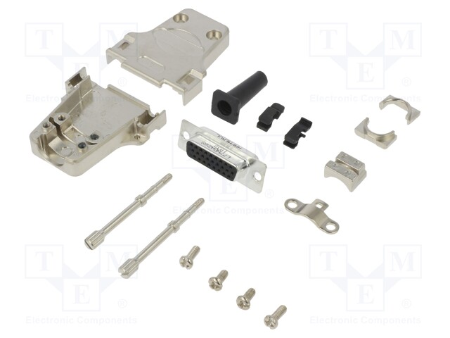 D-Sub HD; PIN: 26; female; shielded,with strain relief; straight