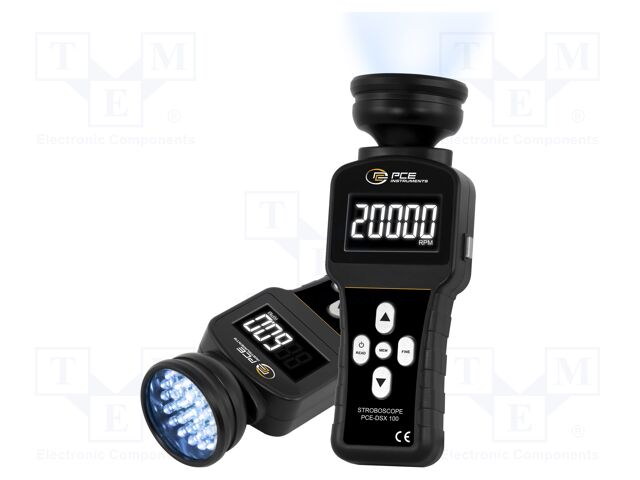 Meter: tachometer, LED stroboscope; Display: LCD 2,1"; IP20