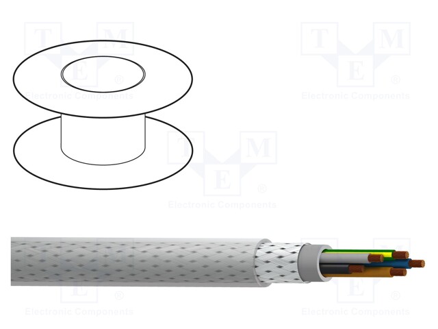 Wire; MACHFLEX 375CY; 4G0,75mm2; tinned copper braid; PVC; 100m