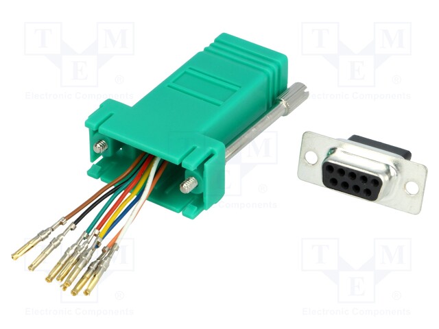 Transition: adapter; RJ45 socket,D-Sub 9pin female; grey