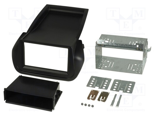 Radio mounting frame; Citroën,Fiat,Peugeot; 2 DIN; black