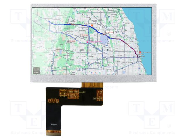 Display: TFT; 7"; 800x480; Illumin: LED; Dim: 165x104x3.5mm; RGB
