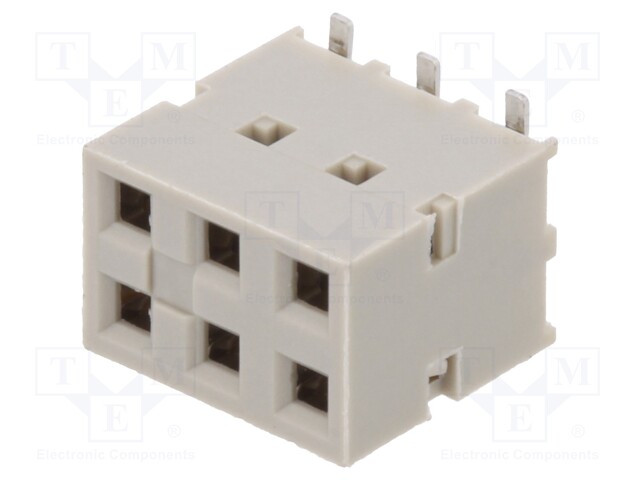 Socket; wire-board; female; DUBOX; 2.54mm; PIN: 6; SMT; gold-plated