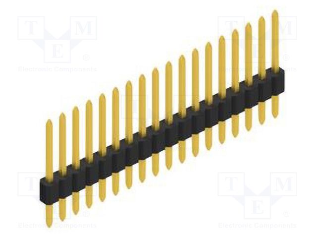 Connector: pin strips; pin header; male; PIN: 18; 1.27mm; THT; 1x18