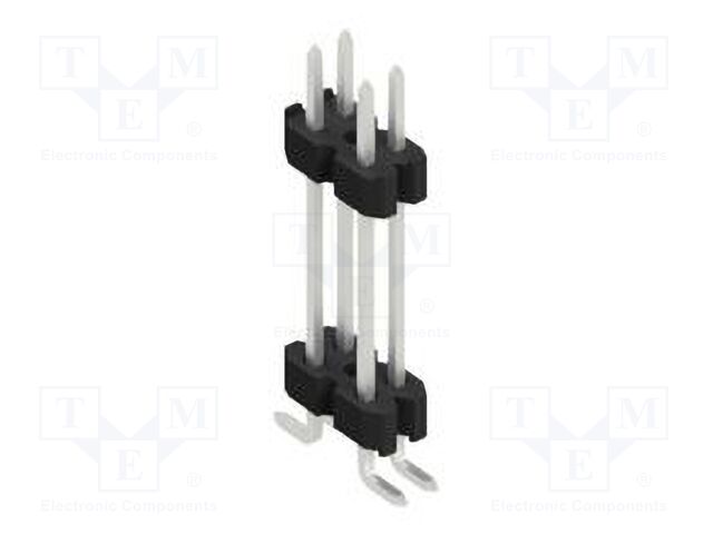 Connector: pin strips; pin header; male; PIN: 4; 1.27mm; SMT; 2x2