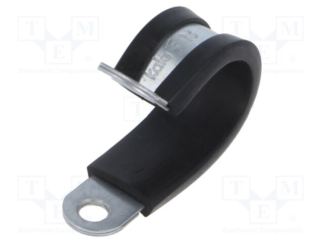 Fixing clamp; ØBundle : 22mm; W: 15mm; steel; Cover material: EPDM