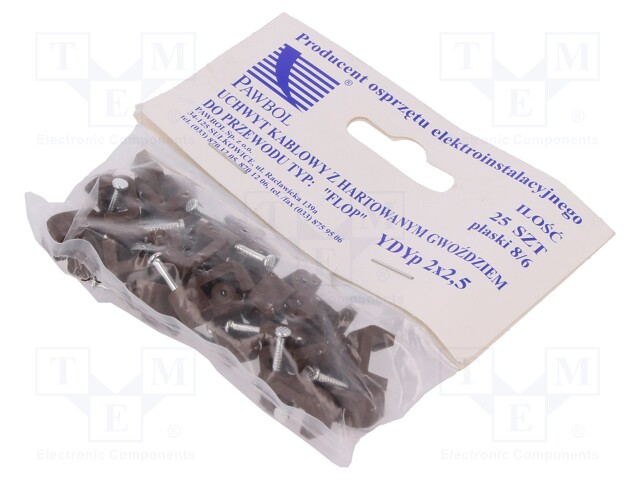 Holder; brown; Application: YDYp 2x2,5,for flat cable; 25pcs.