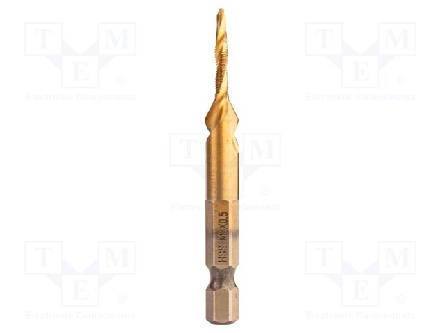 For internal thread; L: 65mm; 1/4"; tap; Thread: M3; Ø: 2.5mm