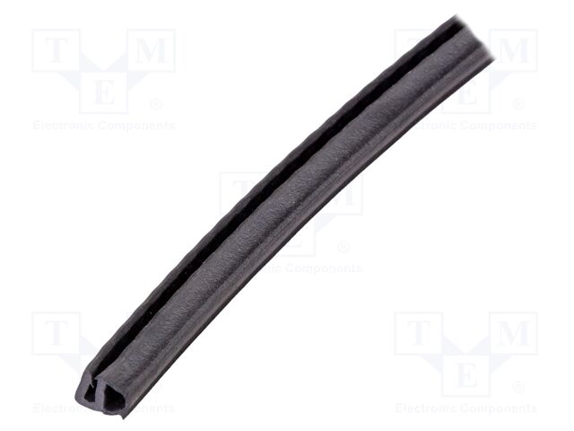 Gasket; EPDM/PVC; black; L: 10m; W: 8.8mm; H: 10mm