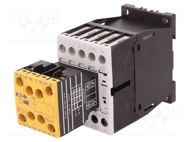 Contactor: 3-pole; NO x3; Auxiliary contacts: NC x2,NO,NO + NC