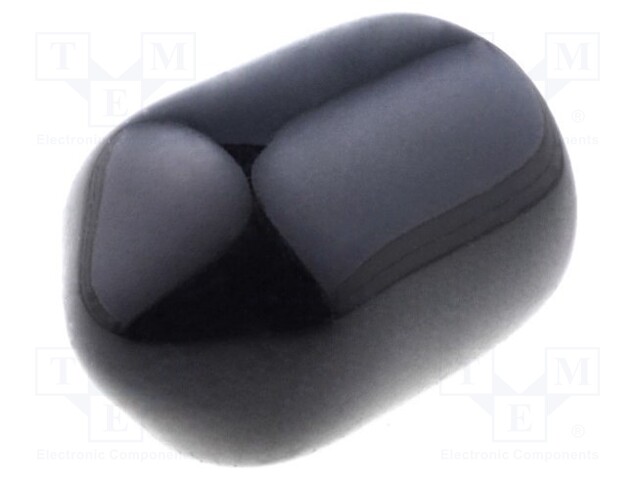 Cap; Body: black; Øint: 6mm; Mat: soft PVC; L: 8mm; Wall thick: 1mm