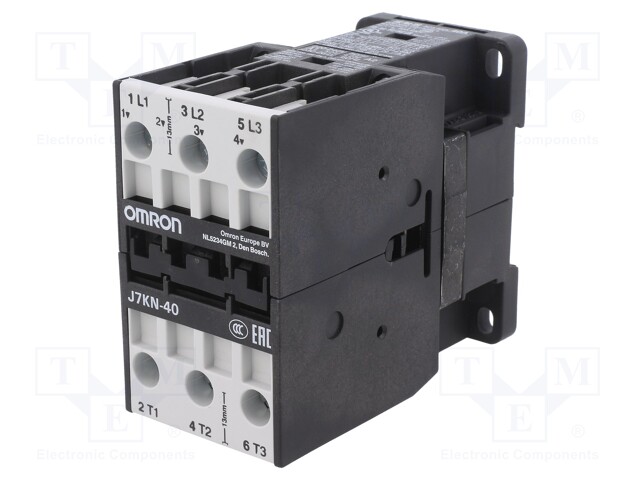 Contactor: 3-pole; 230VAC; 40A; DIN; J7KN; screw terminals; 690V