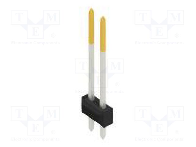 Connector: pin strips; pin header; male; PIN: 2; 2.54mm; THT; 2x1