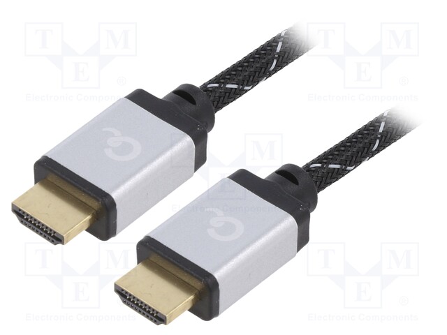 Cable; HDMI 2.0; HDMI plug,both sides; 2m; black; 30AWG; Core: CCS
