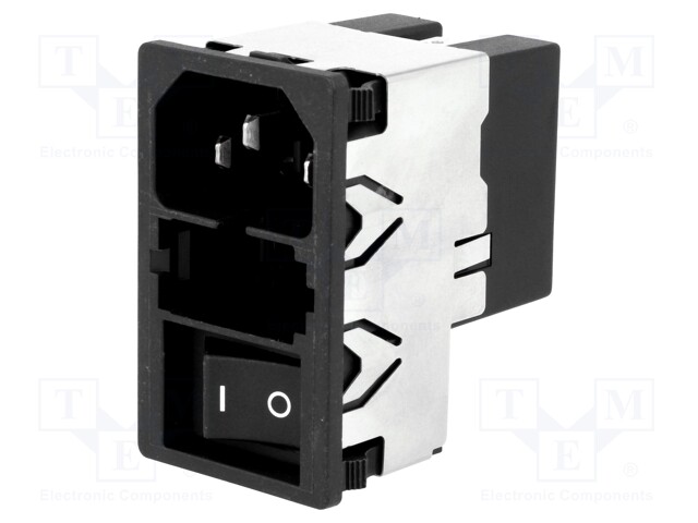 Connector: AC supply; socket; male; 6A; 250VAC; IEC 60320; 0.7mH