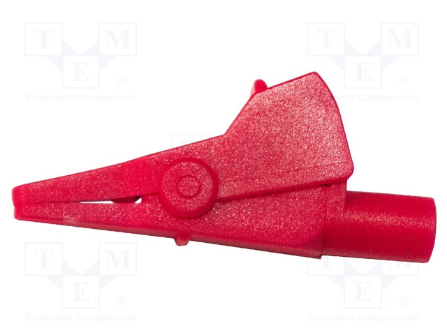 Crocodile clip; 10A; 300V; Grip capac: max.7mm; red