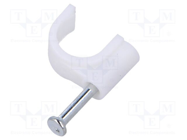 Holder; natural; on round cable; 100pcs; with a nail; 8mm