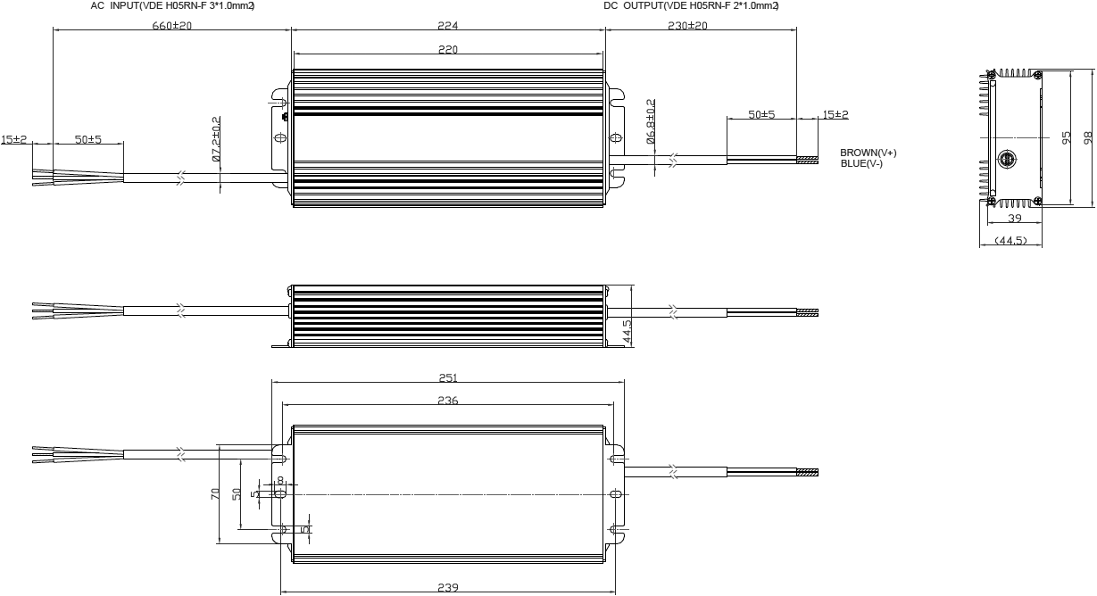 Power supply: switched-mode; LED; 310W; 57÷111V; 2800mA; 90÷305VAC