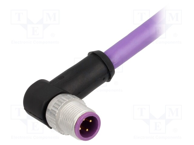 Plug; M12; PIN: 4; male; B code-Profibus; 1m; Insulation: PVC; cables