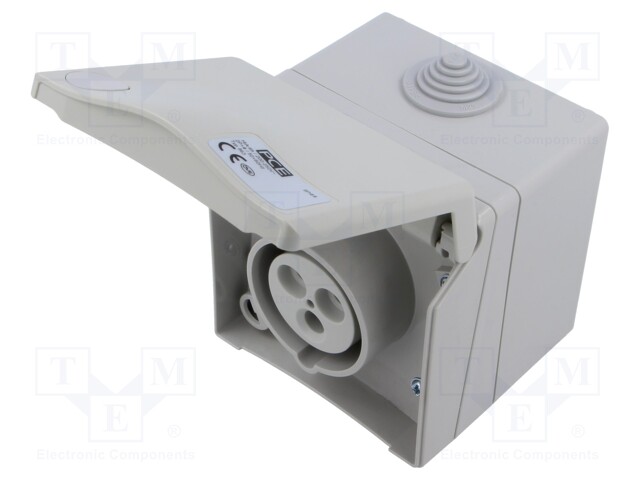 Connector: AC supply 3-phase; socket; female; 16A; 415VAC; IP44