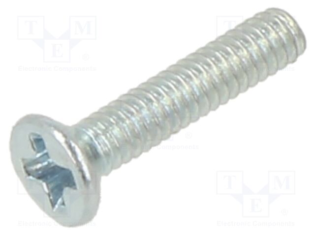 Screw; M2x10; Head: countersunk; Phillips; PH1; steel; zinc; DIN 965