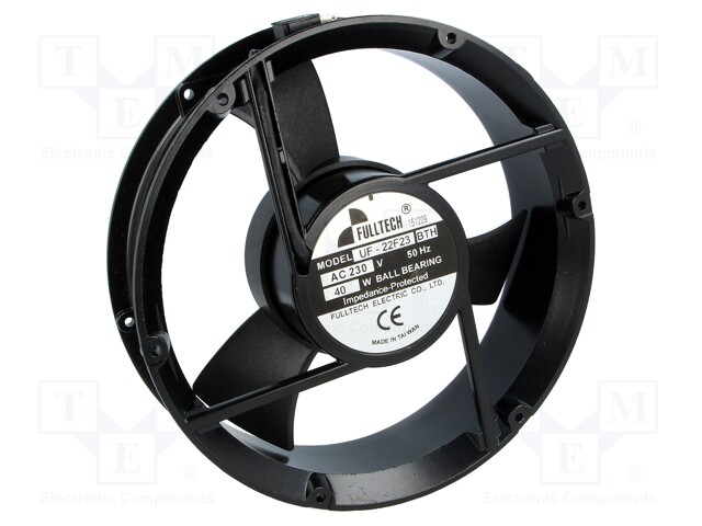 Fan: AC; axial; 230VAC; Ø223x60mm; 660m3/h; 57dBA; ball bearing