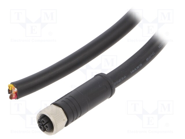 Plug; M12; PIN: 5; female; K; 1m; IP67; straight; cables