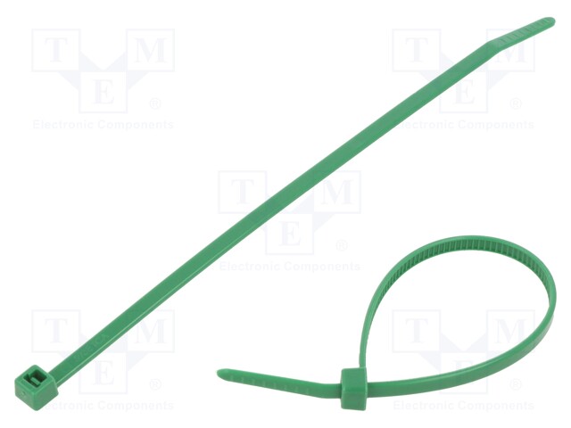 Cable tie; L: 150mm; W: 3.5mm; polyamide; 135N; green; Ømax: 35mm