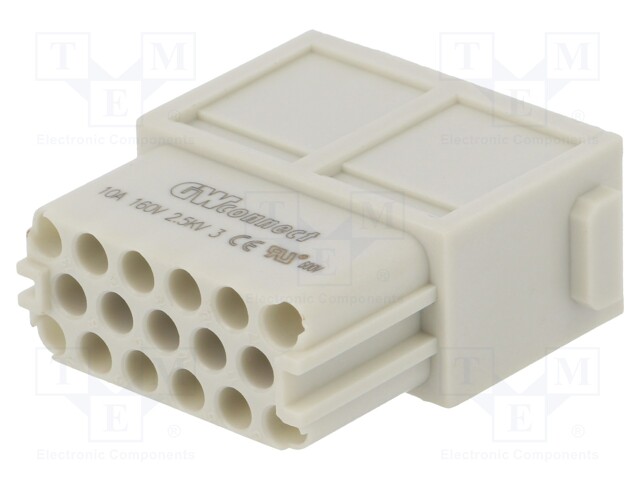 Connector: HDC; module; female; S-M10/17; PIN: 17; w/o contacts