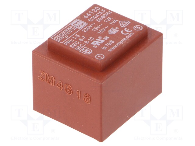 Transformer: encapsulated; 2VA; 230VAC; 15V; 15V; 67mA; 67mA