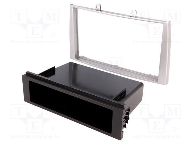 Radio mounting frame; Peugeot; 2 DIN; silver