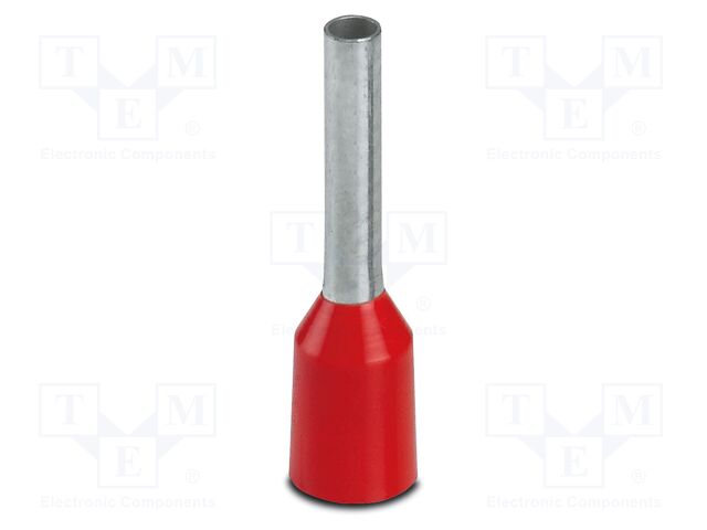 Tip: bootlace ferrule; insulated; copper; 1mm2; Bit len: 8mm; red