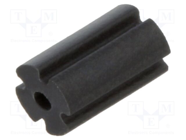 Spacer sleeve; LED; Øout: 3mm; ØLED: 3mm; black; UL94V-0; Mat: PVC