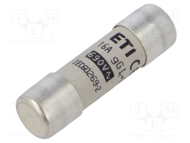 Fuse: fuse; gG; 16A; 500VAC; cylindrical,industrial; 14x51mm