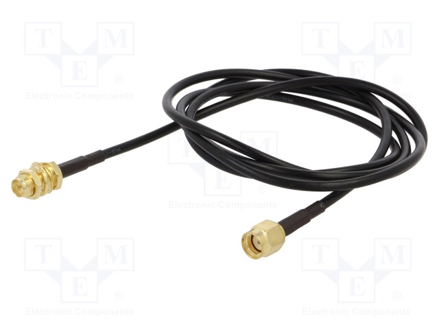 Cable; 50Ω; 1m; RP-SMA male,RP-SMA female; black; straight