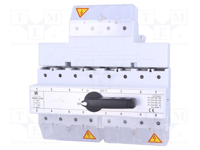 Switch: mains-generator; Stabl.pos: 3; 160A; I-0-II; Mounting: DIN