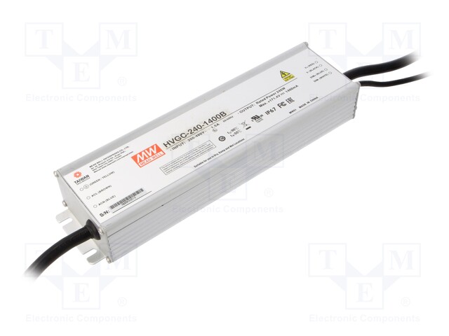 Power supply: switched-mode; LED; 240W; 85.7÷171.4VDC; 1400mA