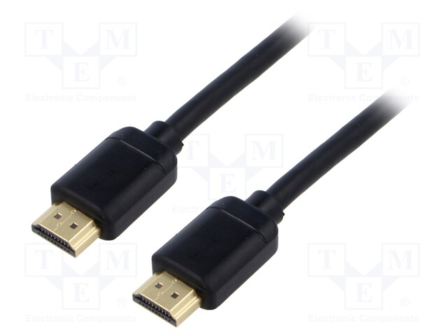 Cable; HDMI 2.0; HDMI plug,both sides; PVC; 3m; black; Core: Cu