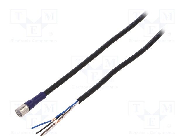 Connection lead; M8; PIN: 4; straight; 5m; plug; 0.5A; -10÷65°C; IP67