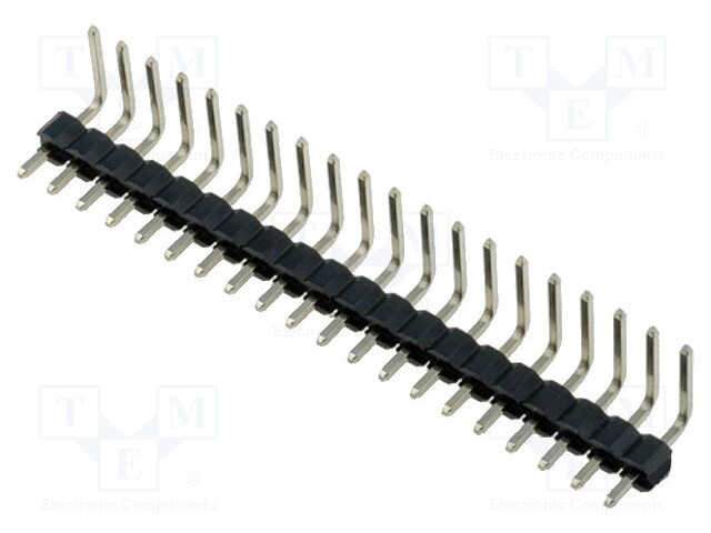 Pin header; pin strips; male; PIN: 20; angled 90°; 2.54mm; THT; 1x20
