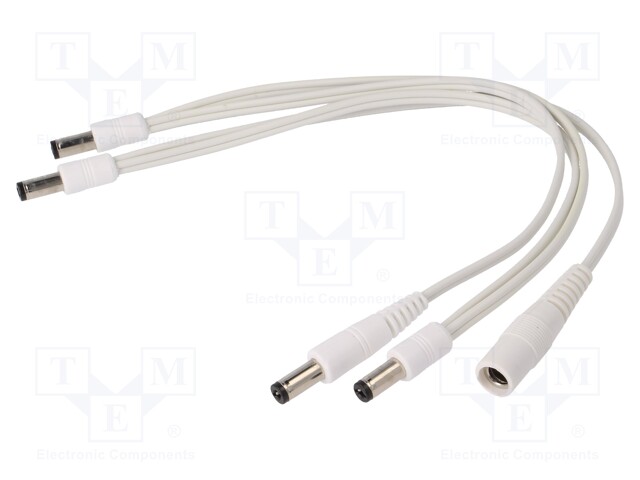 Cable; DC 5,5/2,1 plug x4,DC 5,5/2,1 socket; straight; 0.5mm2