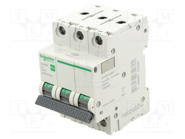 Circuit breaker; 230/400VAC; Inom: 4A; Poles: 3; Charact: C; 6kA