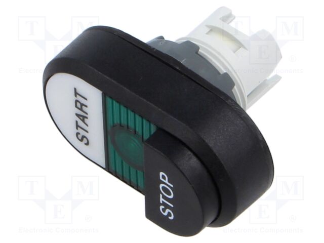 Switch: double; 22mm; Stabl.pos: 1; white-black; MLBL; IP66; MPD
