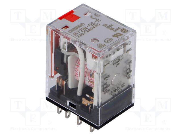 Relay: electromagnetic; DPDT; Ucoil: 240VAC; Icontacts max: 10A